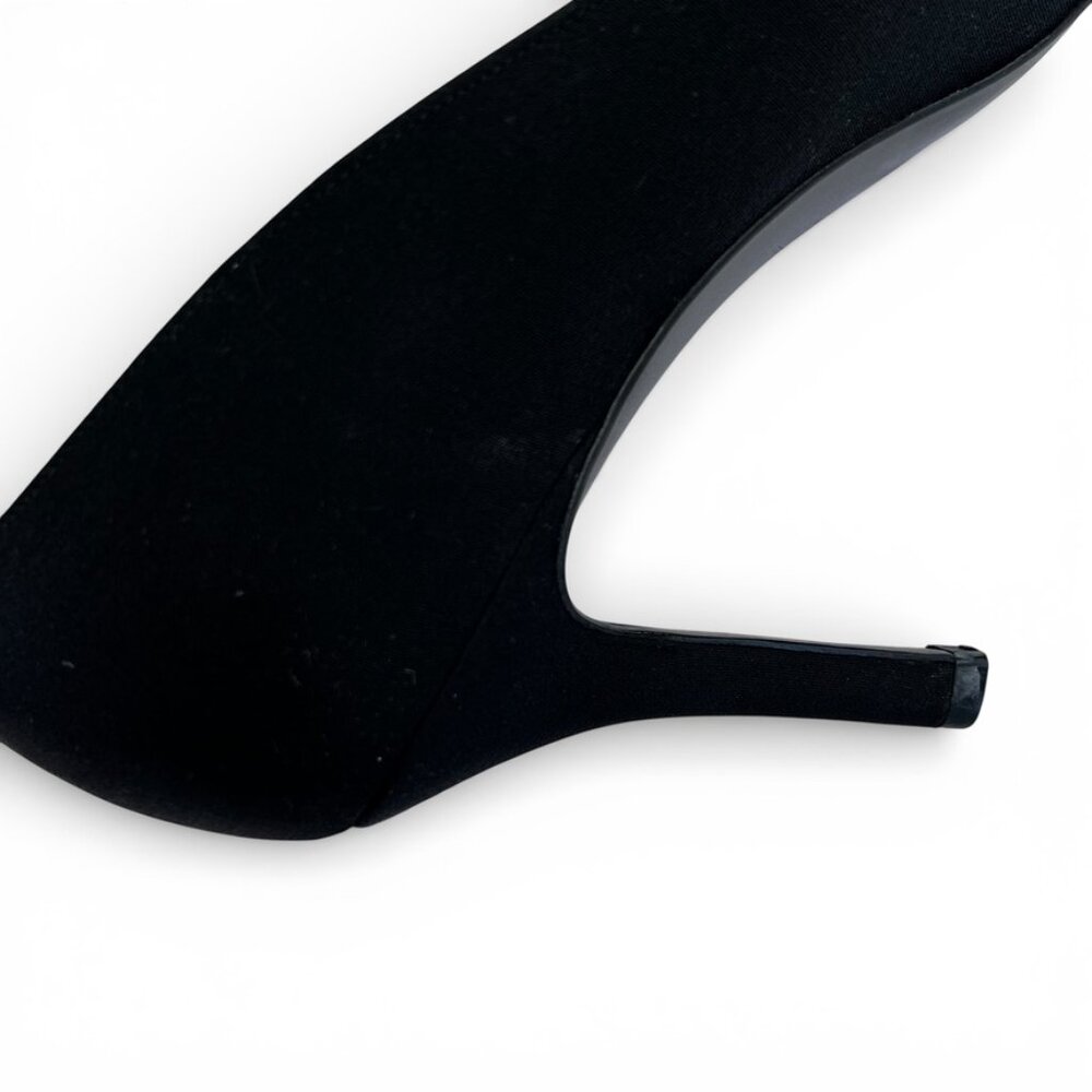 STUART WEITZMAN Vintage Y2K Black Crepe Pointed Toe Pumps 3” Heel Classic - Picture 3 of 12